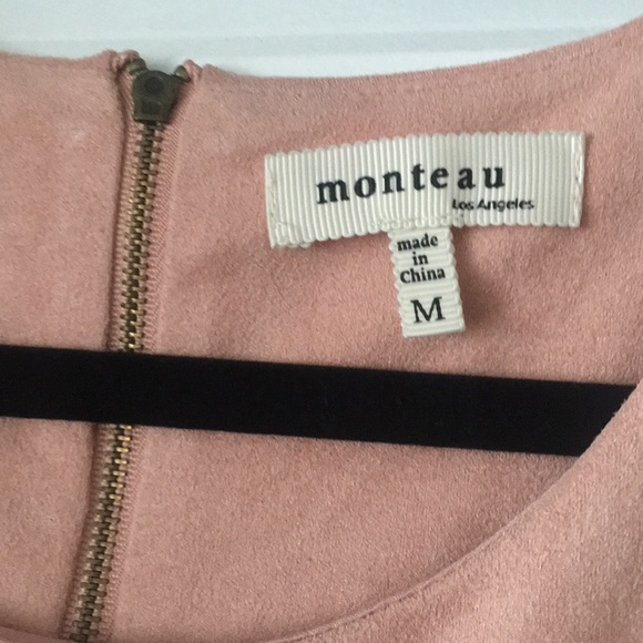 {monteau} suede pink top - Picture 2 of 3